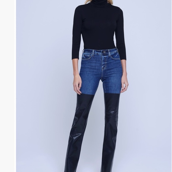 Ruth Mixed Media Coated
Straight Leg Jeans
Color: Magnolia/ Black Coated - Picture 2 of 10